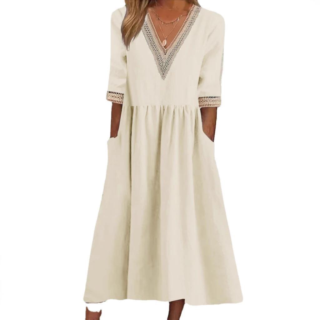 Classic Fit Collar Knee Length Dress