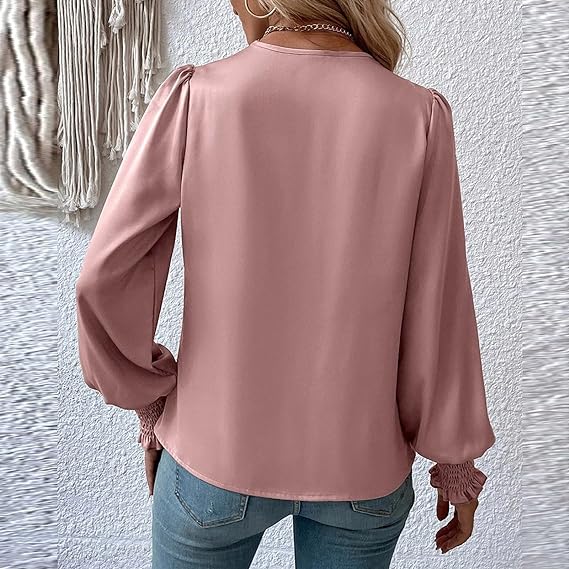Flattering Ruffled Bell Sleeve Women's Blouse