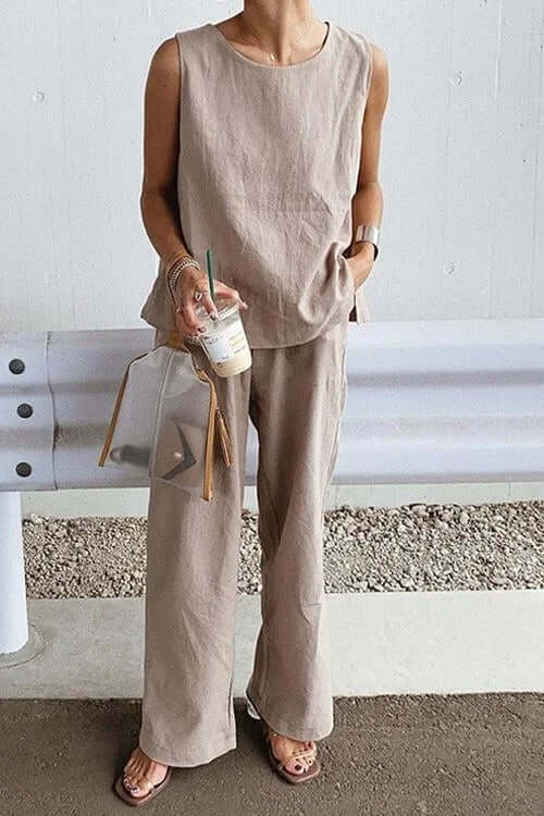 Ladies' Strapless Loose Fit Pant Outfit - Luxivelle