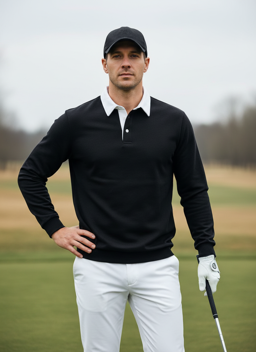Classic Men's Golf Collar Sweatshirt