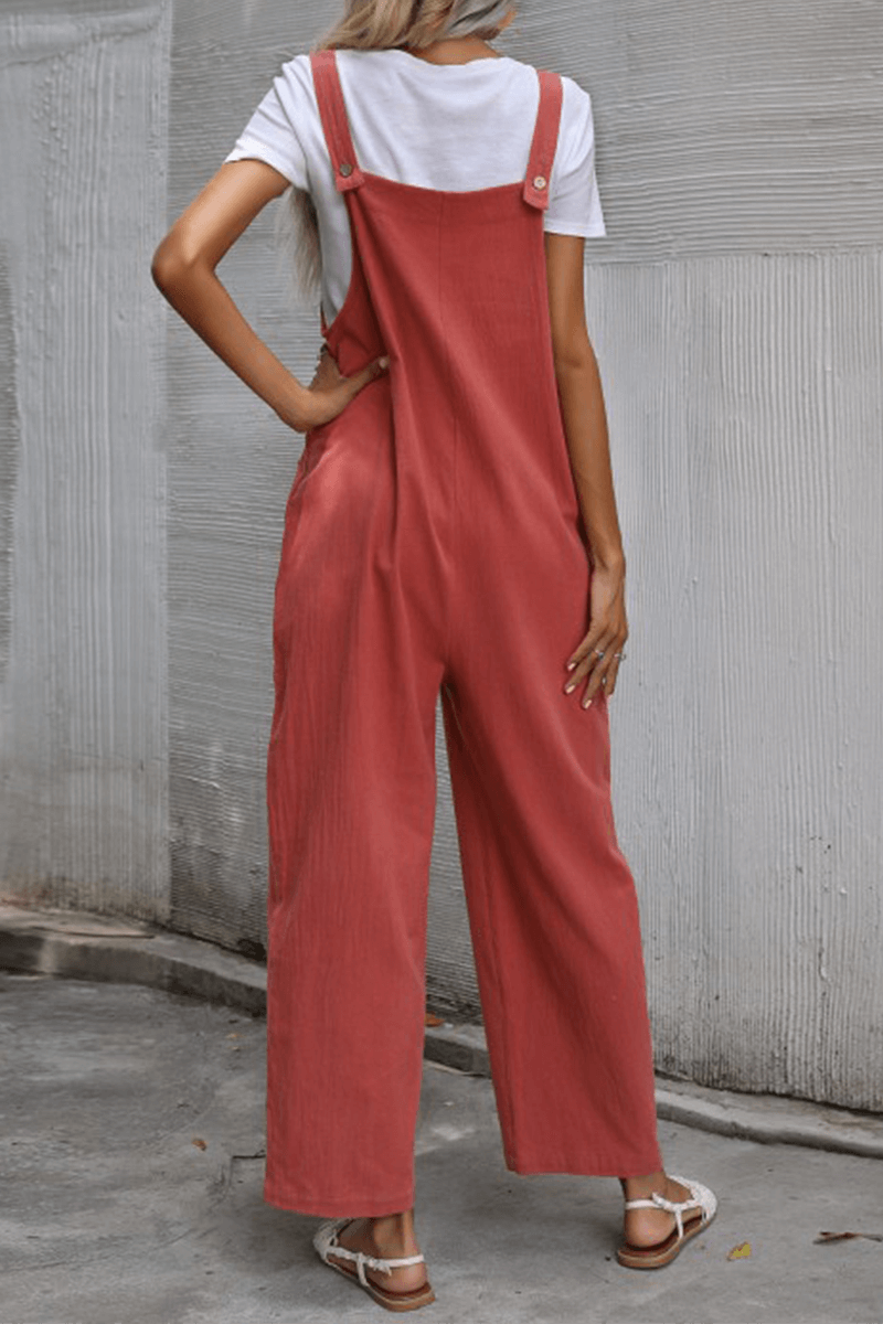 Comfy Women's Straight Leg Romper with Pockets