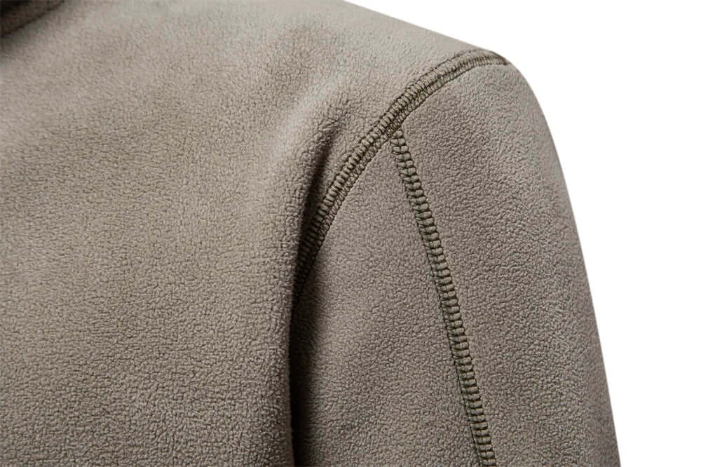 Warm Men's Fleece Coat with High Collar