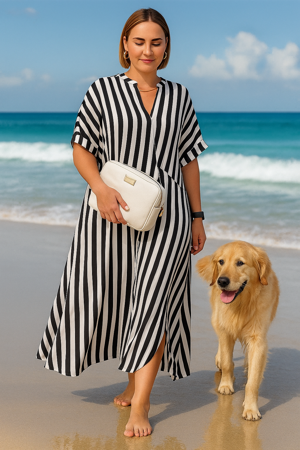 Casual Long Stripe Sundress for Women