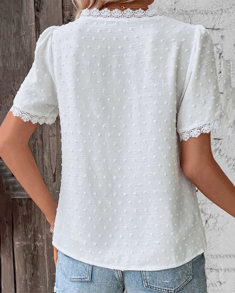 Angelika | Elegant V neck blouse