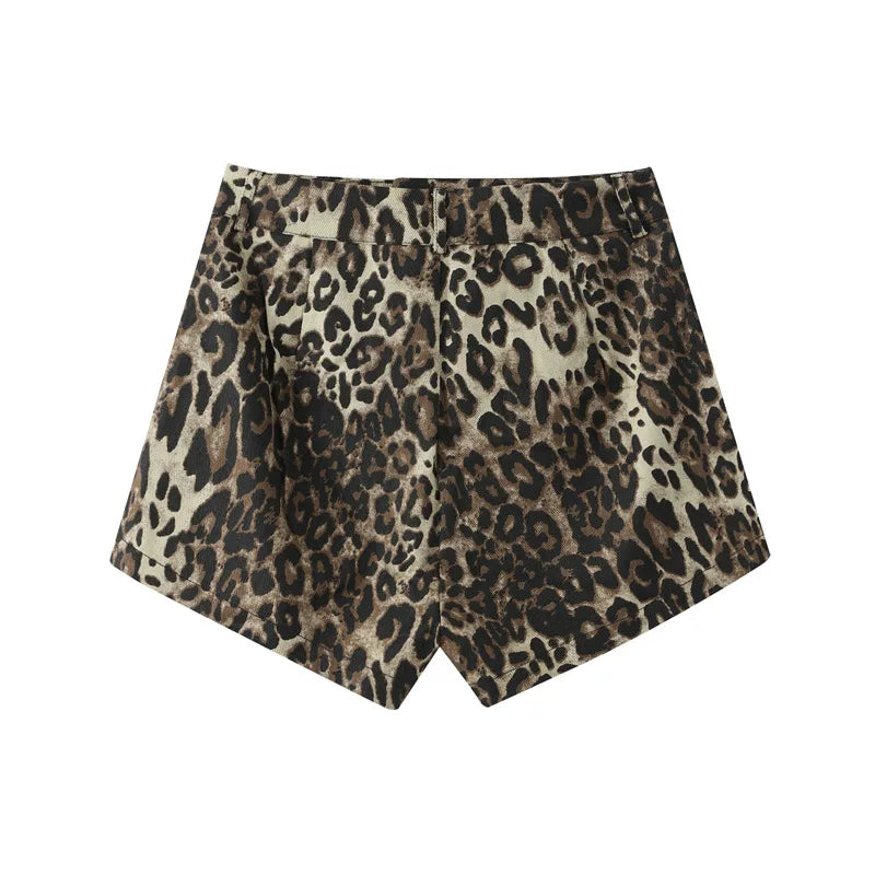 Comfy Leopard Shorts Women's Summer Casual Wear