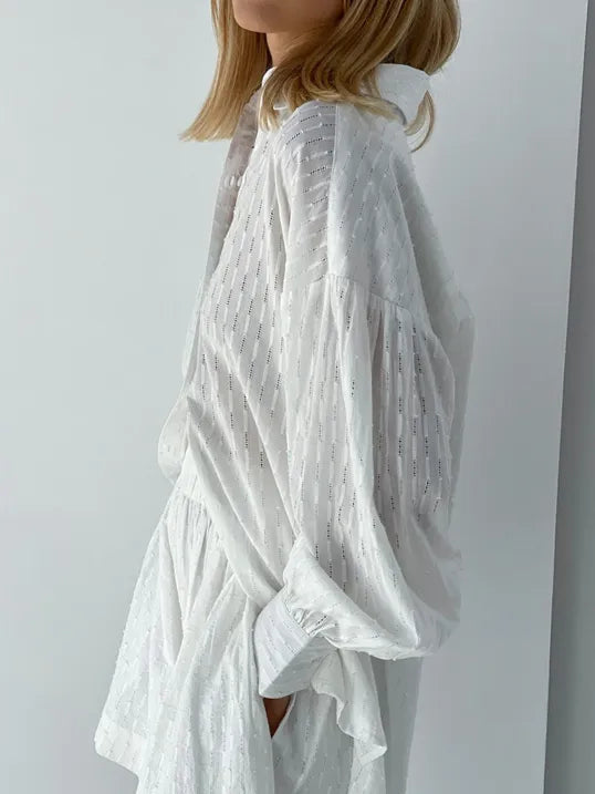 Classic Cotton Shirt and Shorts Set