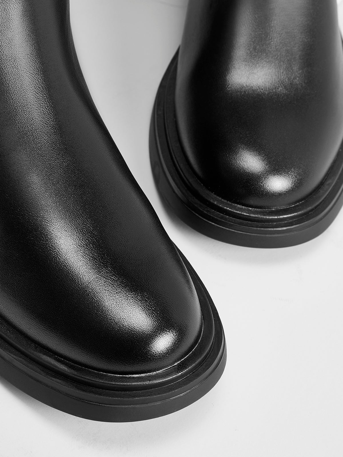 Simple Black Mid Calf Boots