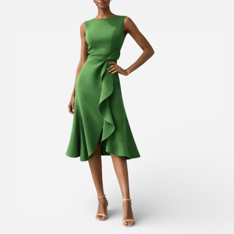 Elegant Ladies' Floral Knee Length Dress