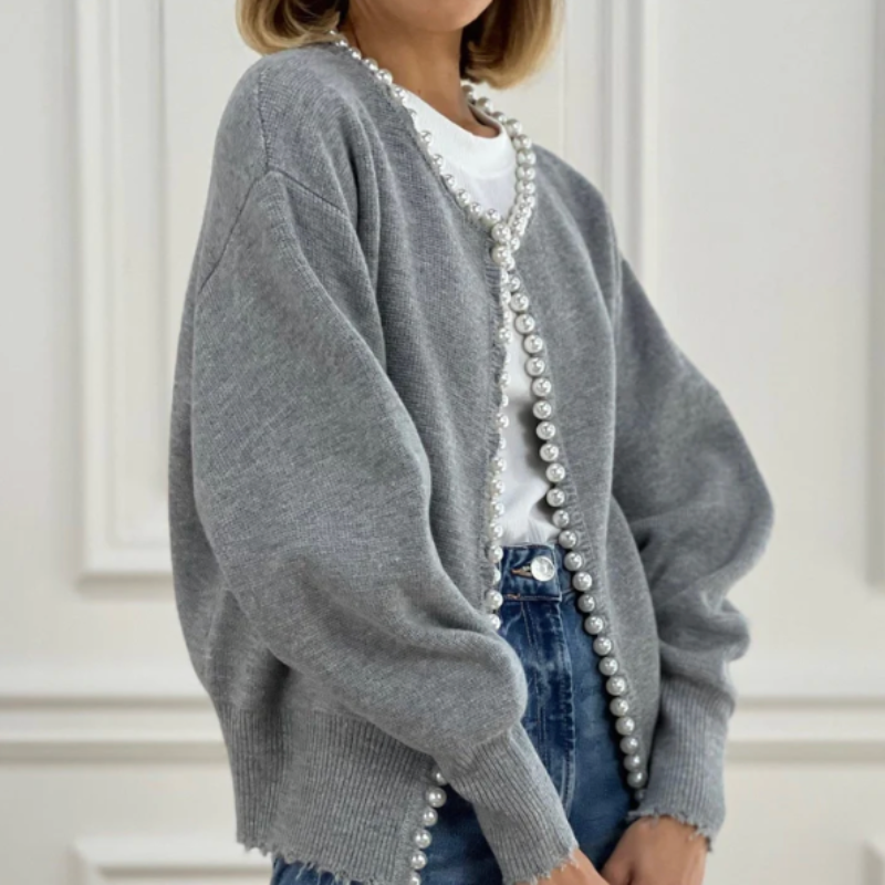 Ladies' Classic Beaded Open Cardigan