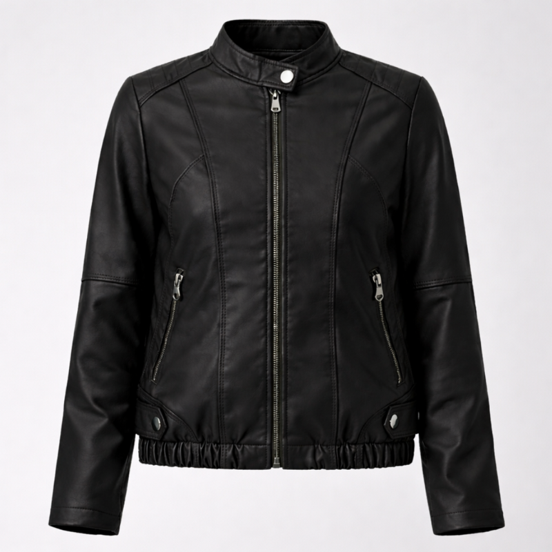 Classic Biker Black Leather Jacket
