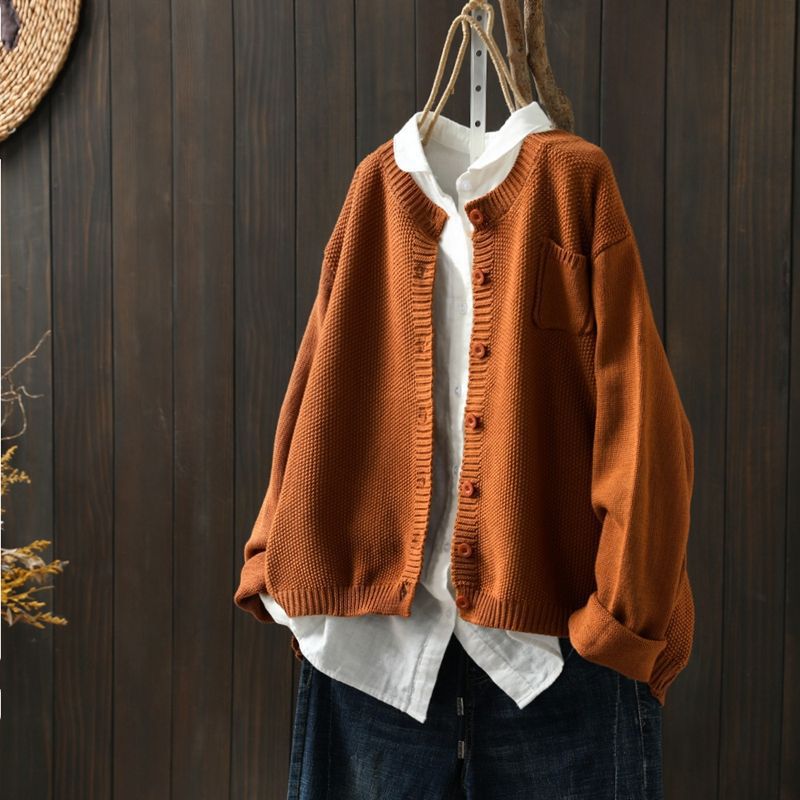 Soft Black Knitted Women's Cardigan Sweater