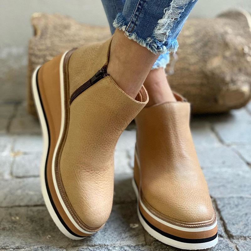 Fashionable Low Heel Ankle Boots