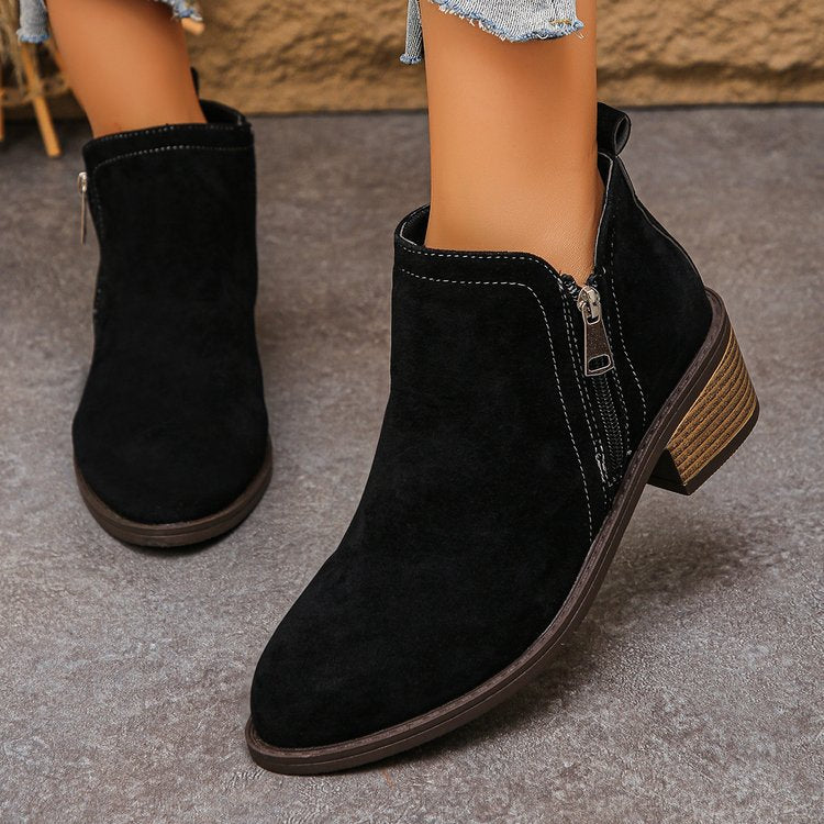 Low Heel Women's Biker Ankle Boots