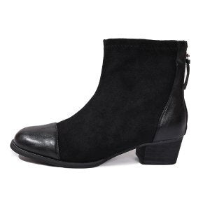 Luxury Suede Low Heel Boots