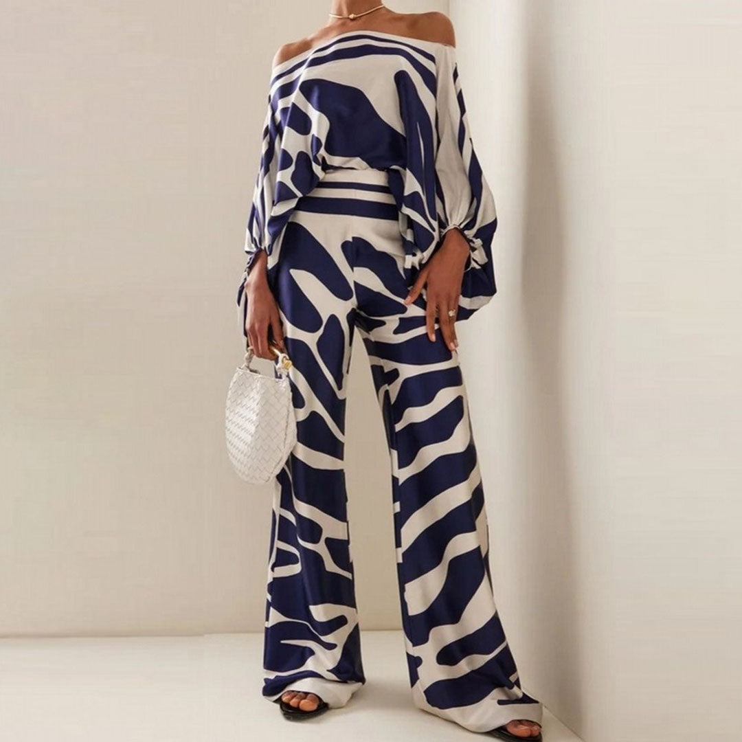 Variant image for Claire | Women's Two-Piece Summer Set with Off-Shoulder Lantern Sleeves-31