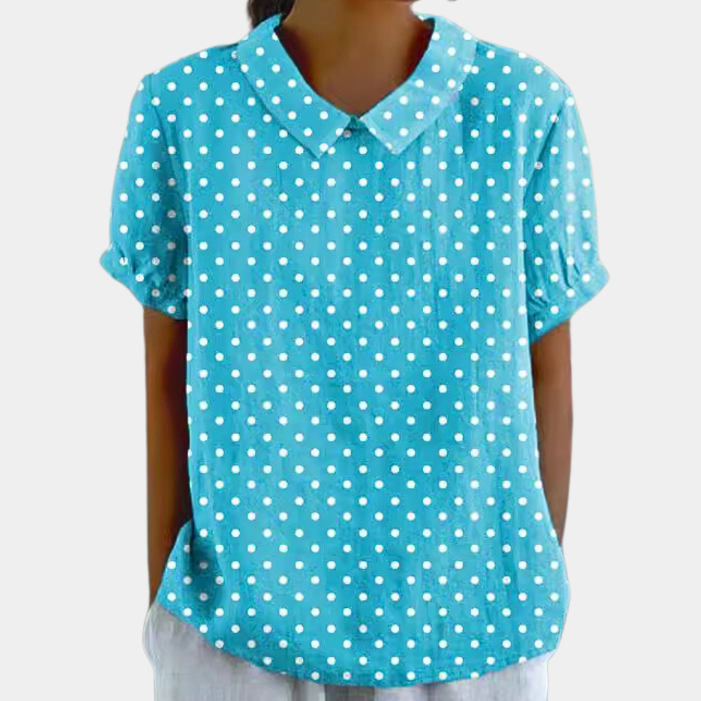 Comfortable V-Neck Floral Women's Summer Blouse