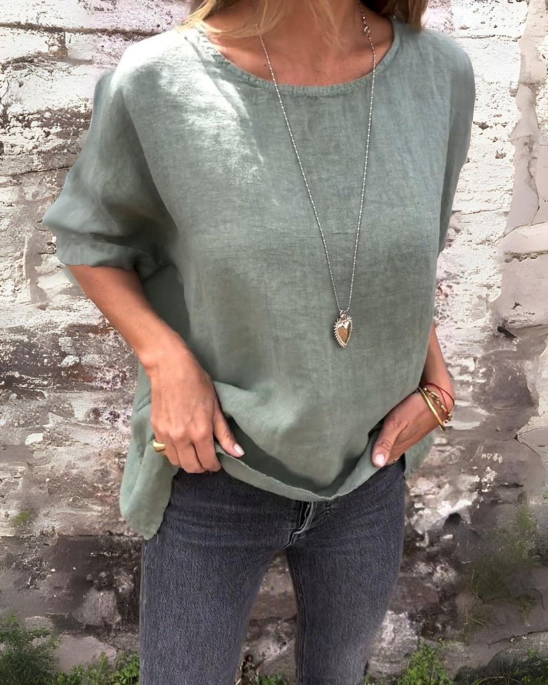 Relaxed Fit Soft Crew Neck Tee Shirt