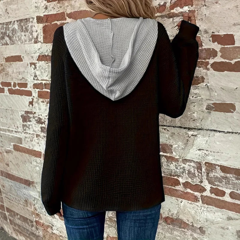 Angelina | Cozy Contrast Hooded Sweatshirt