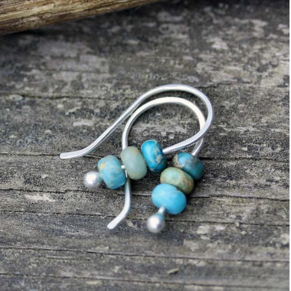 Blue Drop Gemstone Earrings