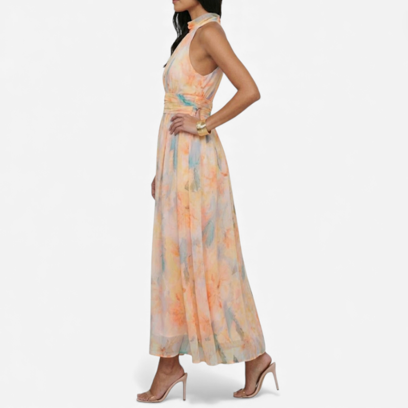 Ladies Long Orange Sundress