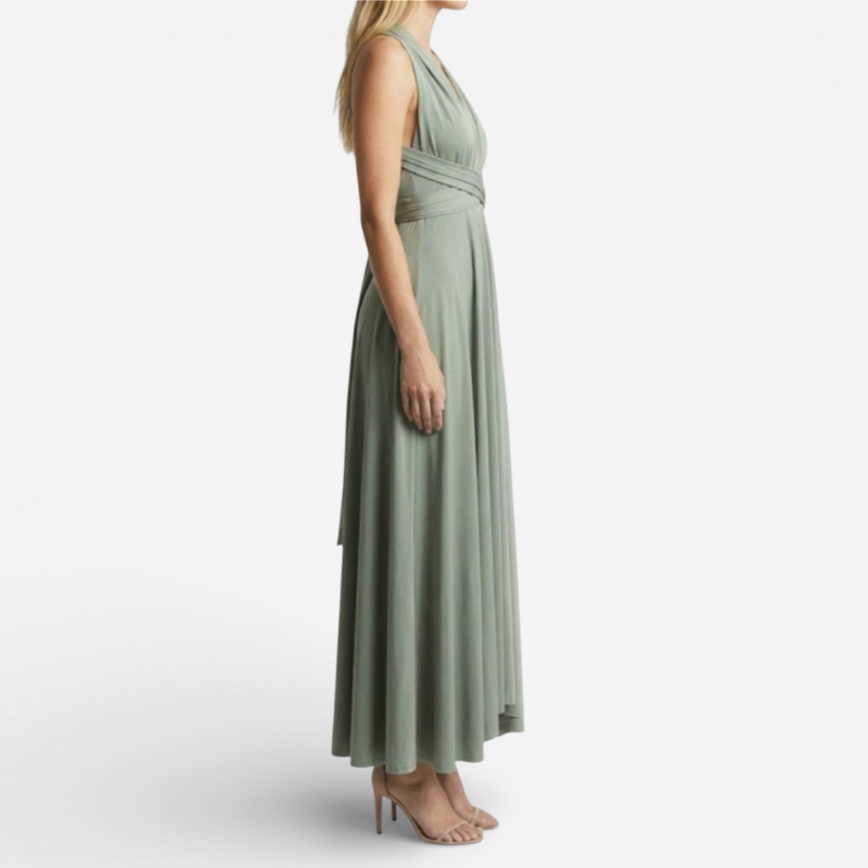 Elegant Long V Neck Evening Gown Dress