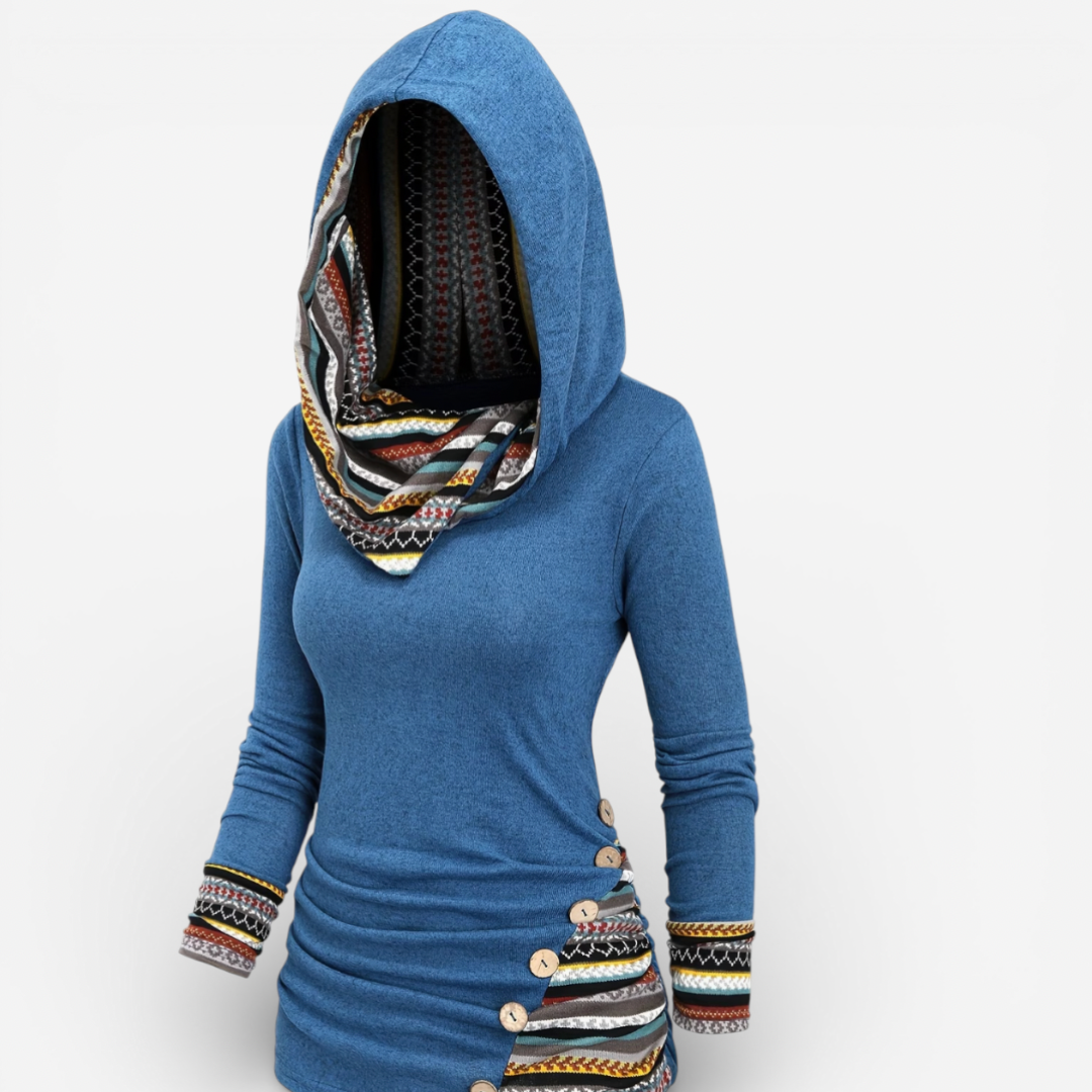 Oversized Women's Hooded Sweatshirt Top