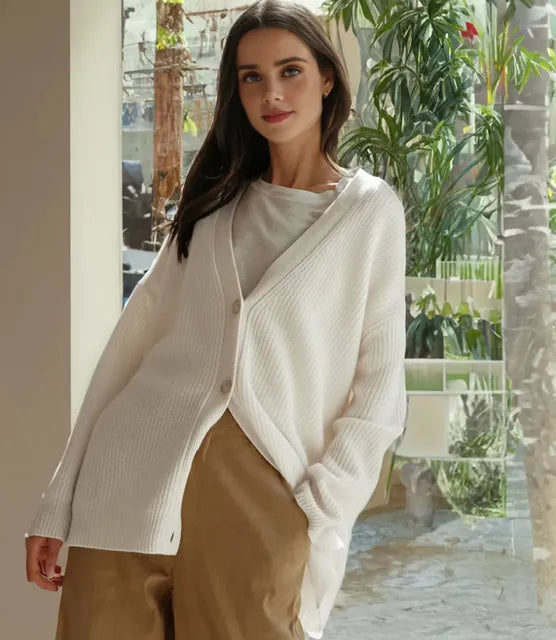 Variant image for Luxe Black Cashmere Cardigan – 100% Cashmere, Elegant Women's Jumper-36