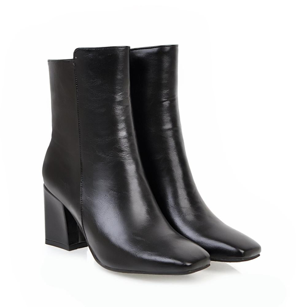 Classic Black Leather Ankle Boots