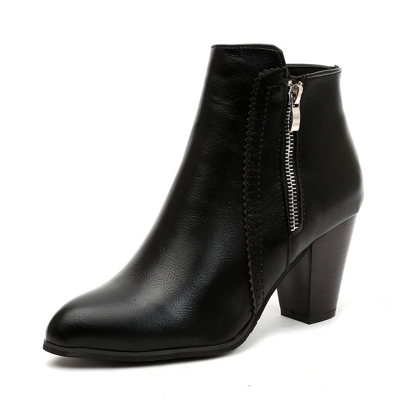 Classic Leather Ankle Boots for Women