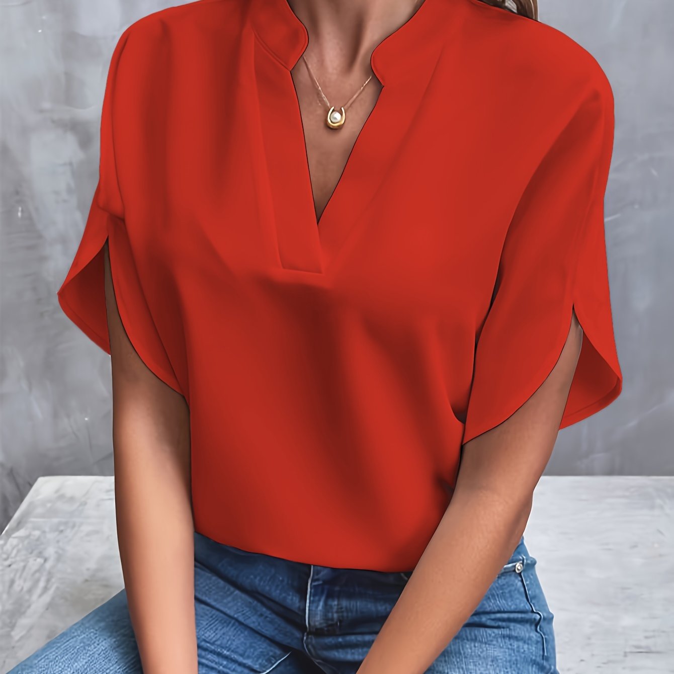 Elegant Blouse | Casual Chic Top with V-Neck and Flowing Sleeves 13