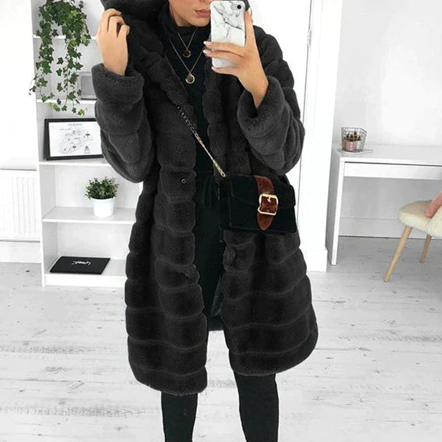 Warm Fuzzy Parka Coat for Ladies - Luxivelle