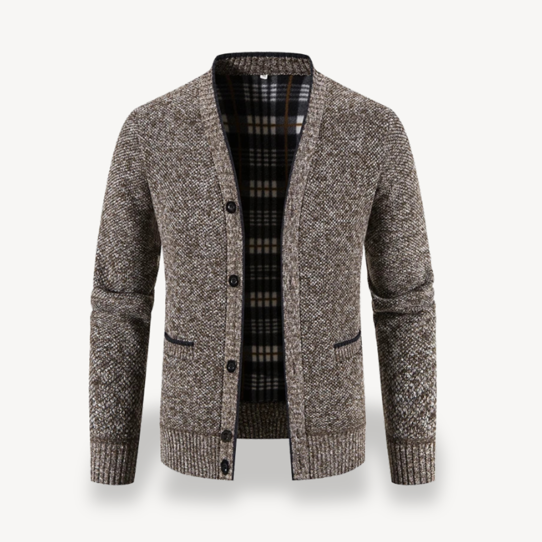 Fleece Lined Button Cardigan Jacket Men 4