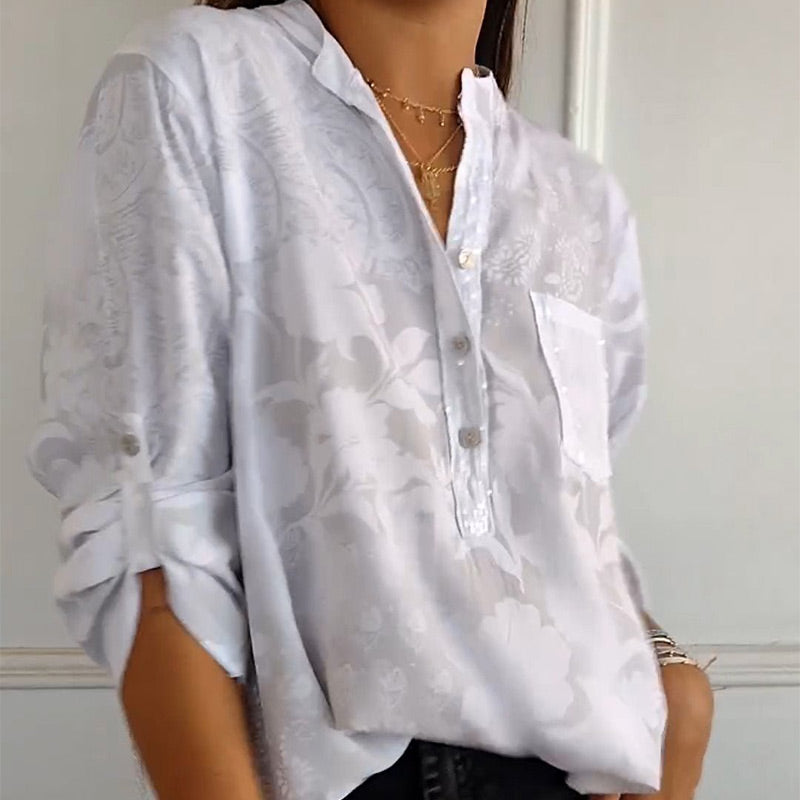 Daniela | Printed Long Sleeve Summer Blouse