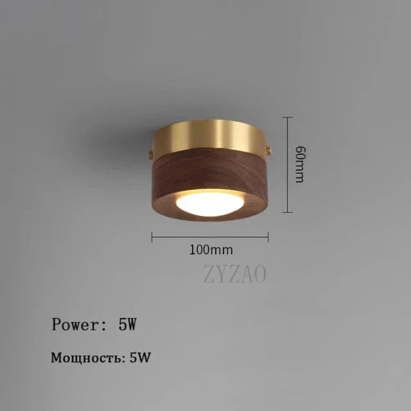 Warm Walnut LED Ceiling Spotlight Lamp
