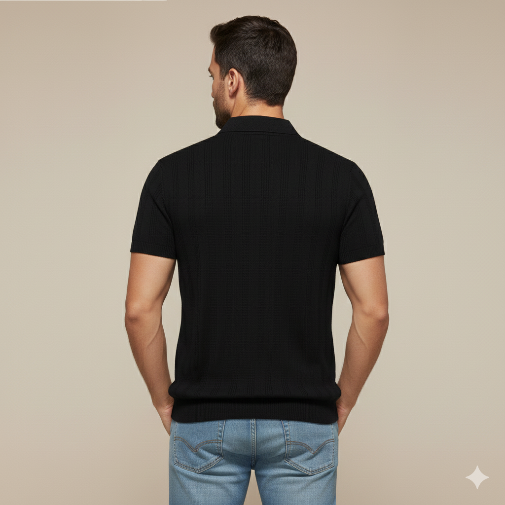 Traditional Vertical Stripe Mens Polo Shirt