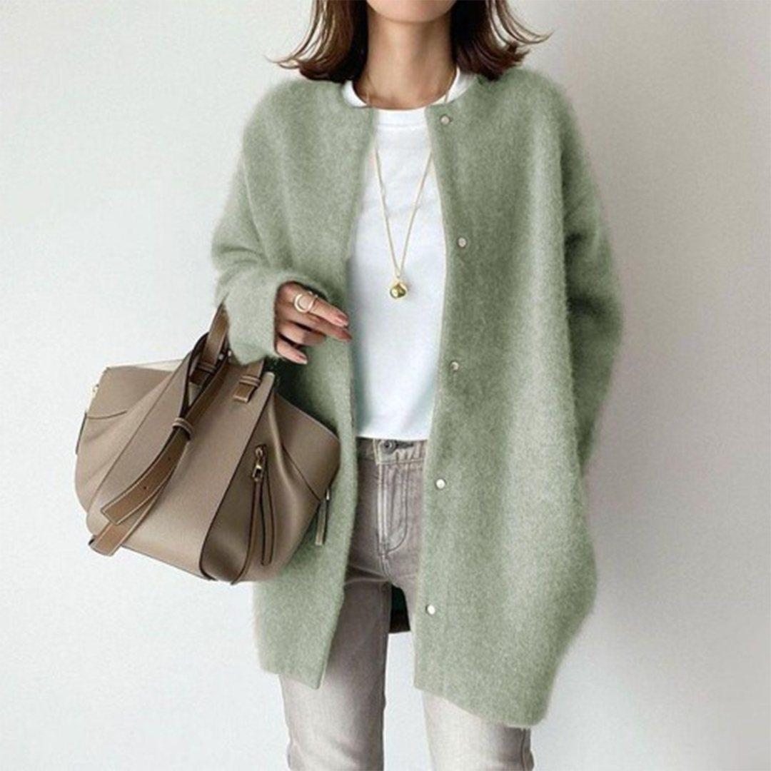 Classic Women's Cardigan with Pockets and Simple Style