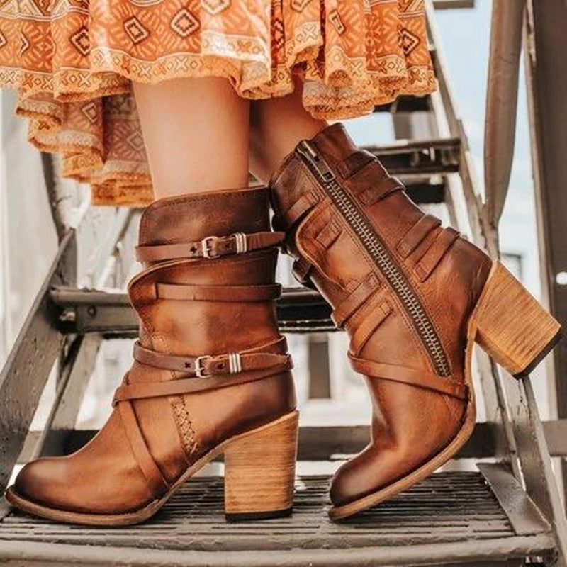 Vintage Charm | Black Ankle Boots for Women 4