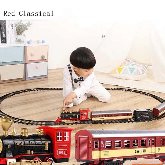 Ultimate 39-Piece Electric Train Set with Smoke and Lights