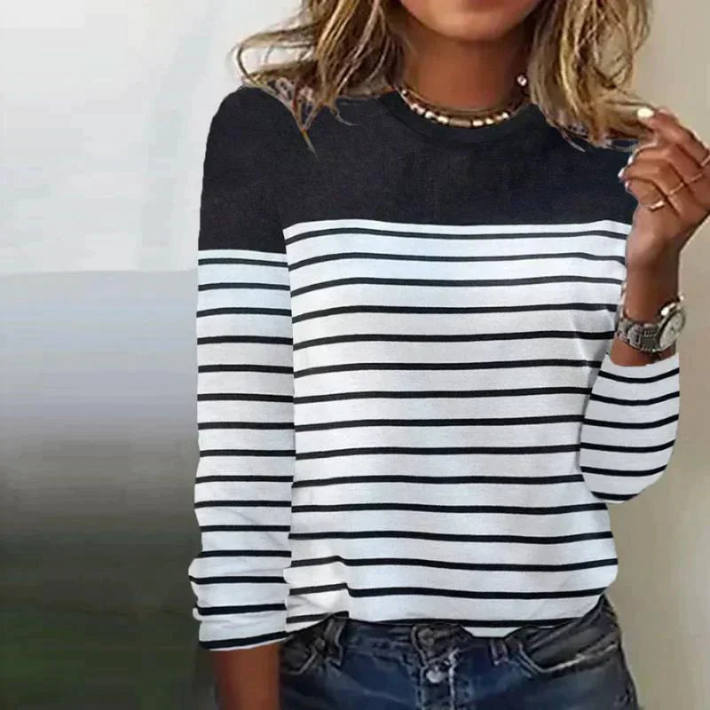 Maria | Casual Classic Pattern Long Sleeve Top