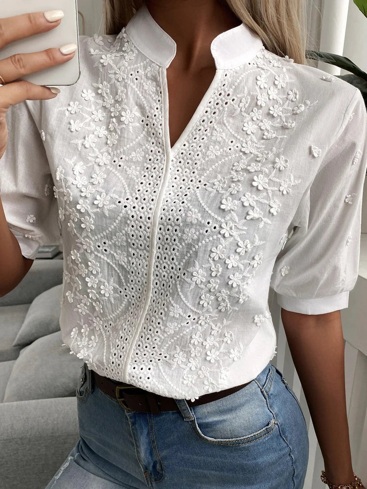 Mandy | Elegant Design V Neckline Blouse