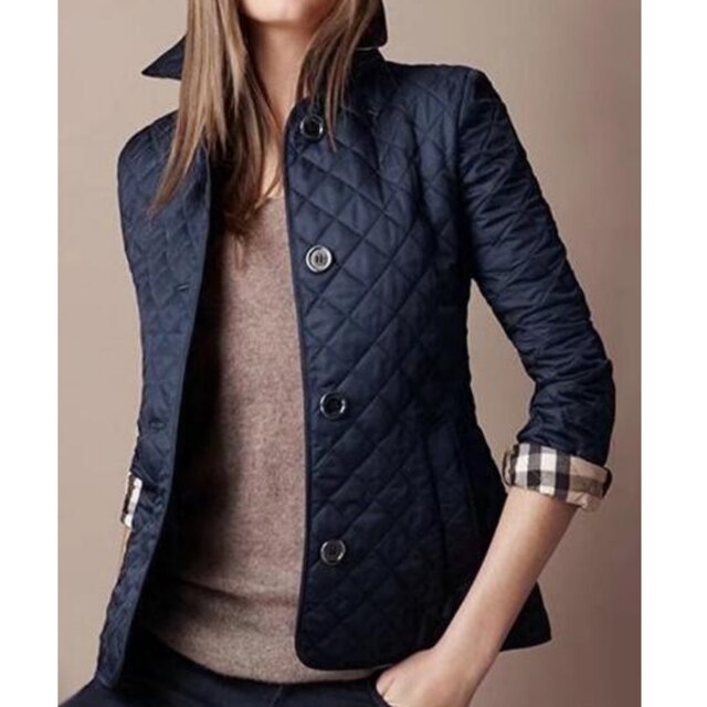 Classic Padded Women's Coat with Button Down Front