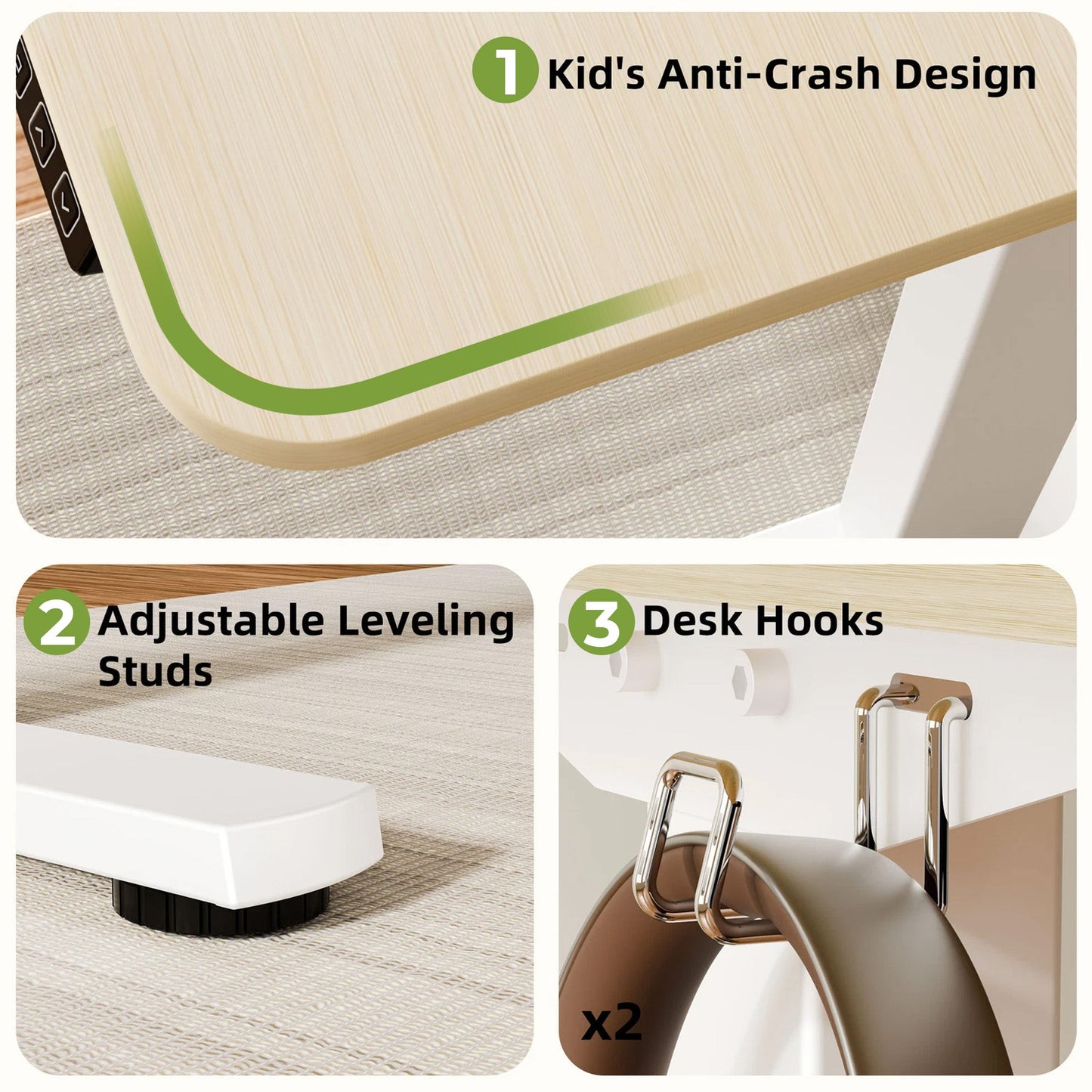 Ergonomic Height Adjustable Home Office Desk