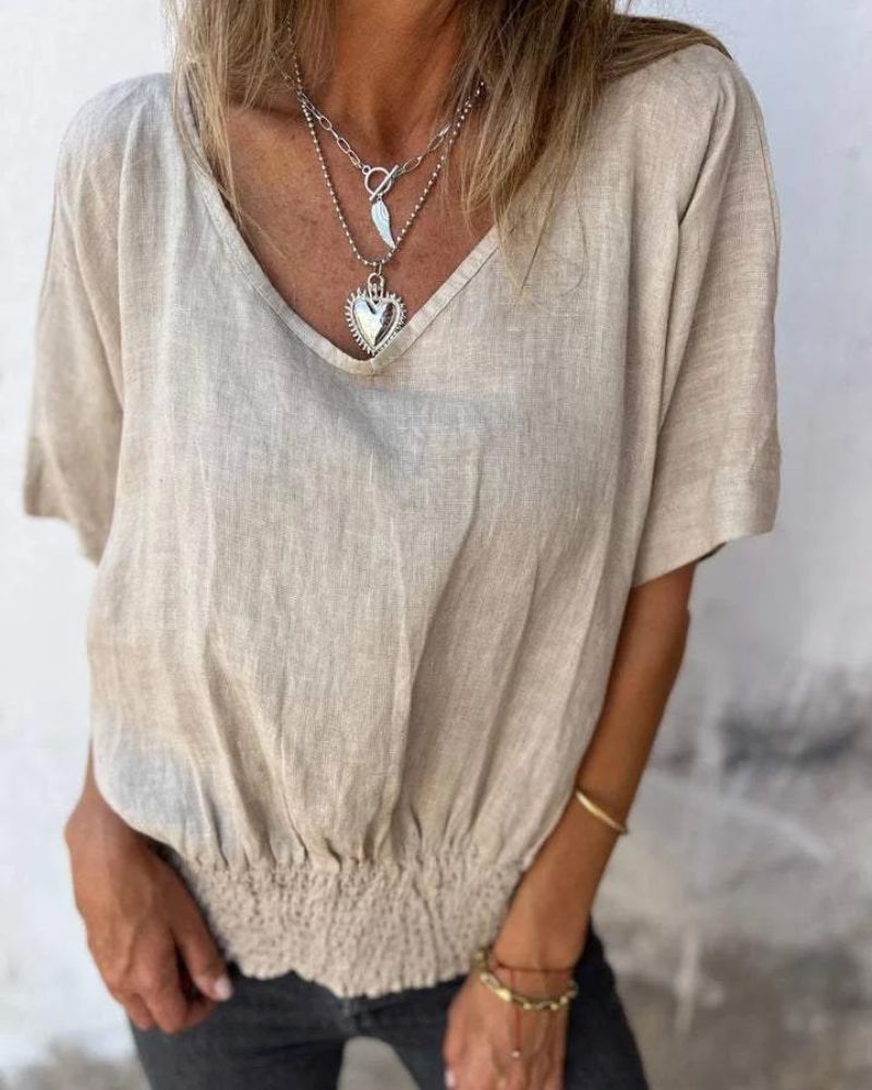 Comfy Women's V-Neck Summer Blouse