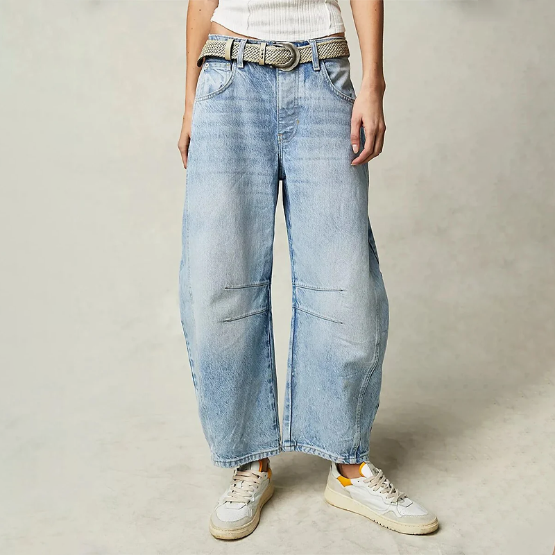 Variant image for Ruan | Wide Leg Jeans Women - Cotton Blend, Low Rise Baggy Fit-26