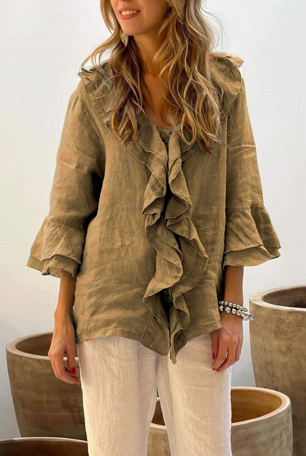 Elegant Frill Top for Ladies