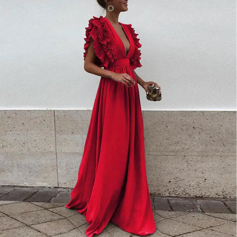 Variant image for Luna | Maxi Dress with Sleeves for Women - Elegant Long Dress-19