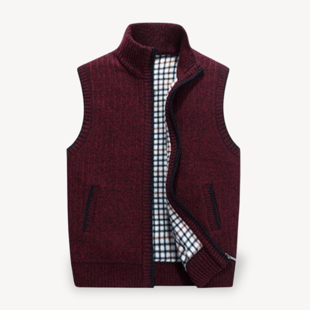 Men's Knit Vest with Checkered Lining 6