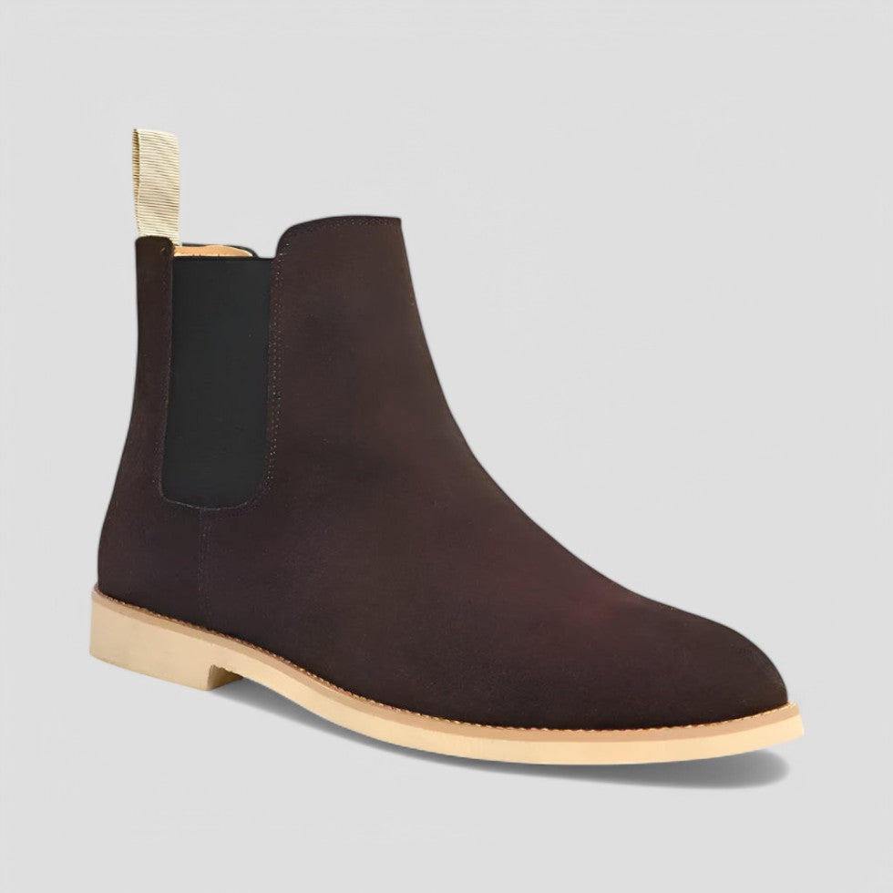 Men's Suede Chelsea Boots Classic Slip-On Smart Casual Footwear 5