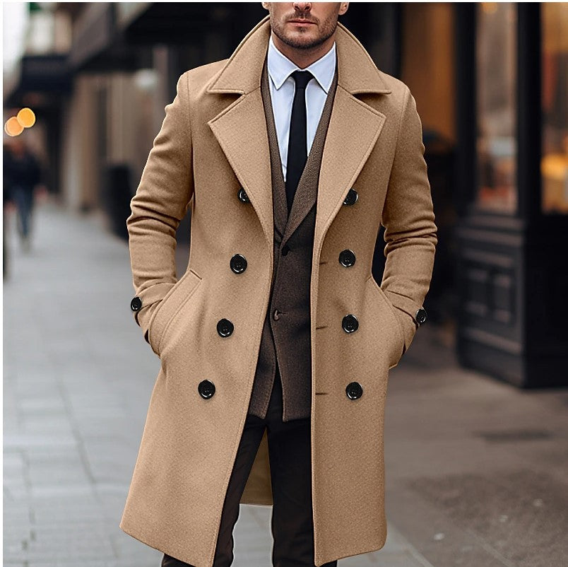 Classic Fit Mens Wool Long Coat