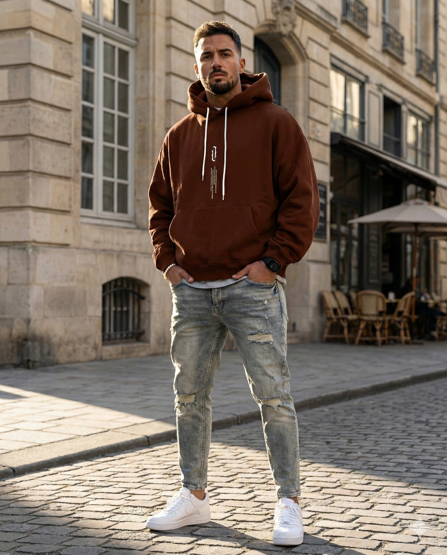 Large Graphic Men's Hooded Sweatshirt